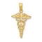14K Gold Polished Caduceus Pendant Jewelry FindingKing 23.9mm x 13mm